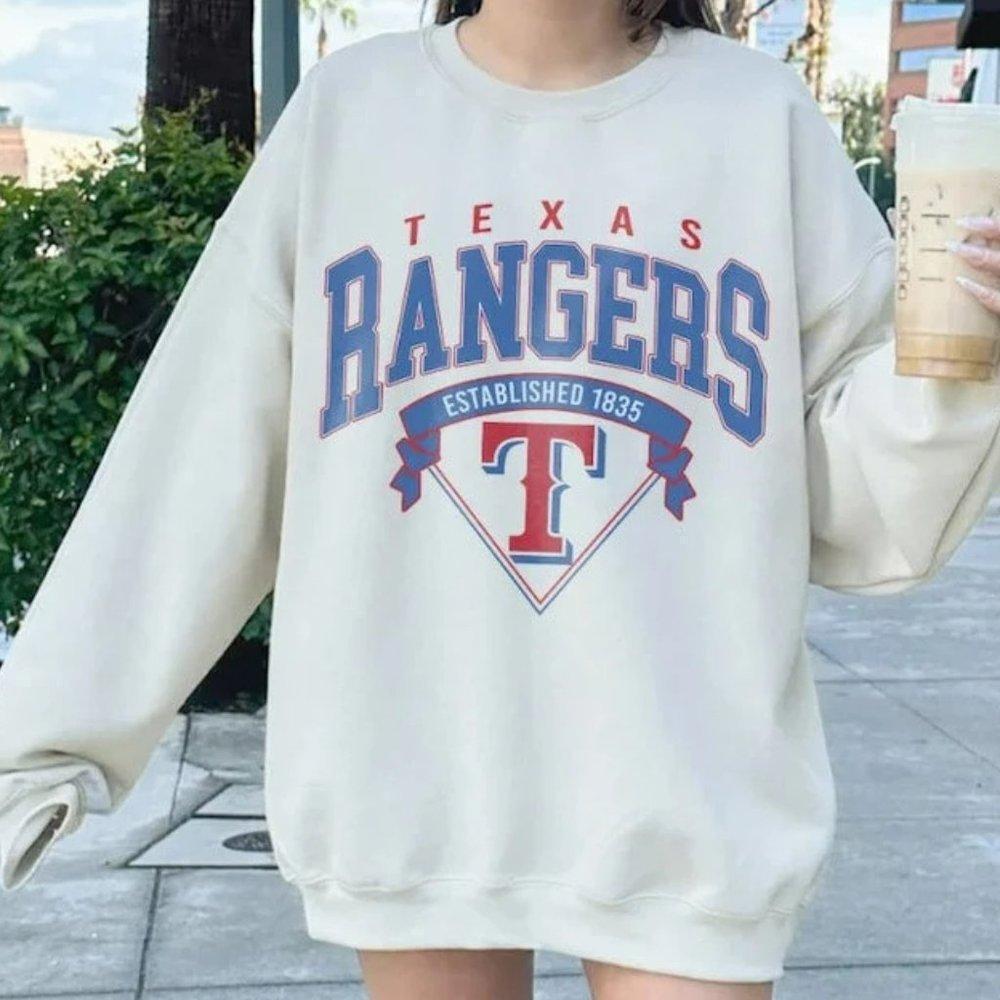 1835 Texas Ranger Baseball Retro State Pride Graphic Unisex Sweatshirt